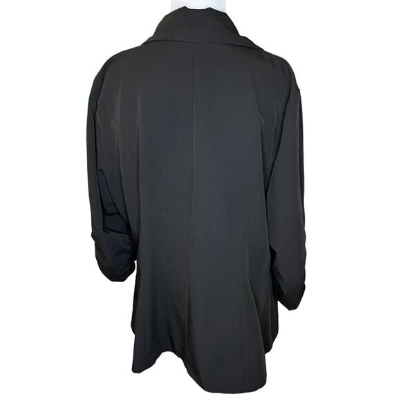 Torrid Sz 2 (2X) Ruched Sleeve Stretch BLAZER Black Jacket "Studio Collection" - Picture 5 of 10